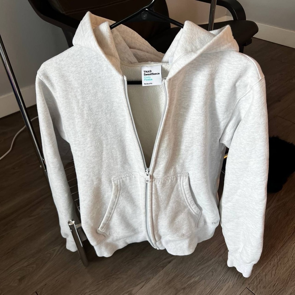 TNA Light Gray Zip-Up Hoodie - Picture 5 of 10